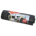 Saci menaj super rezistenti 35L, cu snur, 46 x 56cm, 25 microni, 15buc/rola, Office Products -negri