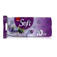 Hartie igienica 3 straturi, parfumata, 10 role/set, SANO Soft