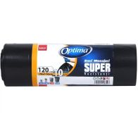 Saci menajeri 120 litri, 10 buc/rola, SANO Optima - negru