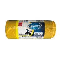 Saci menajeri 60 litri, 15 buc/rola, SANO Optima - galbeni
