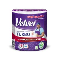 Rola prosop hartie alba, 3 straturi, 330 portii, rezistent si superabsorbant, VELVET Turbo