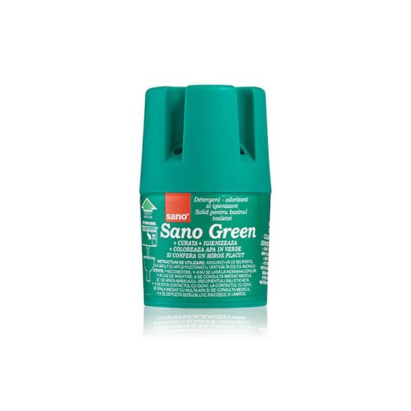 Odorizant solid pentru vasul toaletei SANO verde, 150 grame