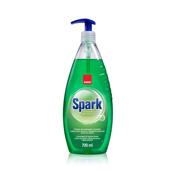 Detergent de vase 700 ml, SANO Spark - castravete