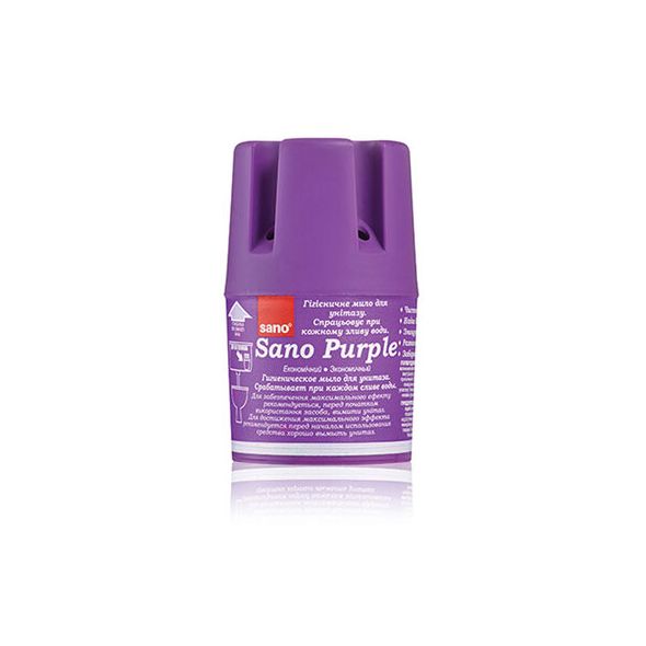 Odorizant solid pentru vasul toaletei SANO mov, 150 grame