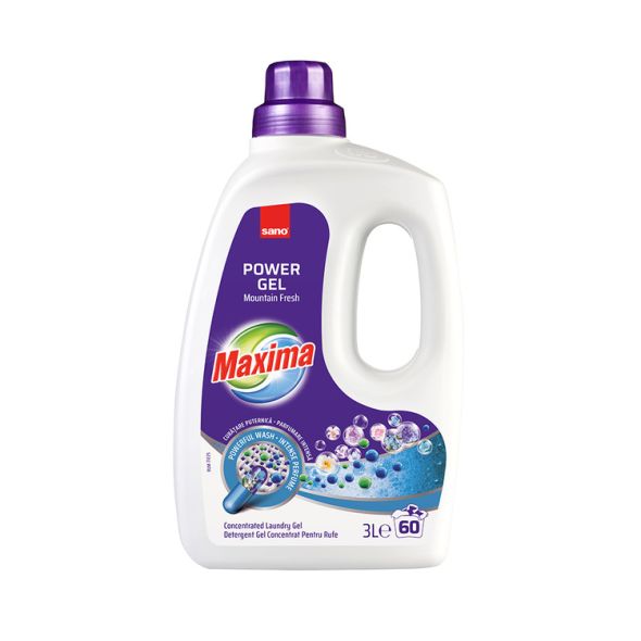 Detergent rufe Sano Maxima Power Gel, 3 litri - Mountain Fresh