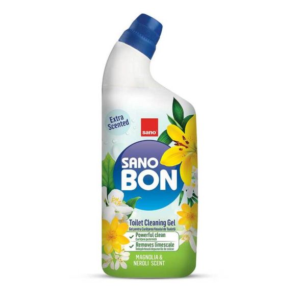 Detergent gel, solutie anticalcar toaleta SANO Sanobon Neroli & Magnolie, 750 ml