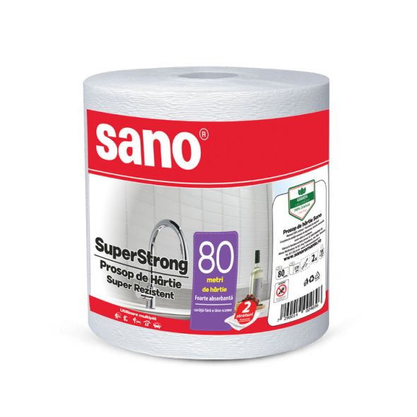 Prosop hartie 80 m, 370 foi, 2 straturi, SANO Monorola