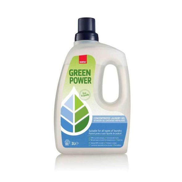 Detergent gel concentrat pentru rufe Sano Green Power, 3L