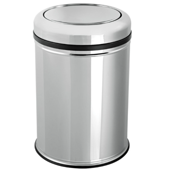 Cos gunoi inox cu capac batant Inox, 27 litri
