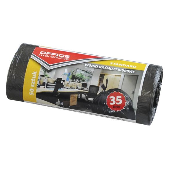 Saci menaj standard 35L, 48 x 56cm, 6.3 microni, 50buc/rola, Office Products - negri
