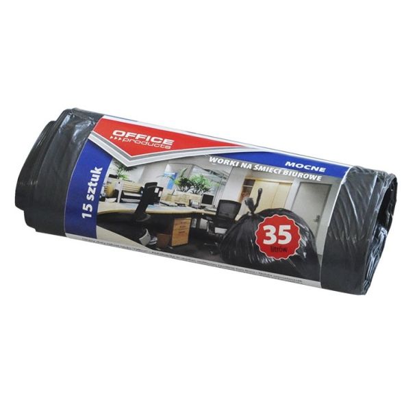 Saci menaj rezistenti 35L, 49 x 56cm, 18 microni, 15buc/rola, Office Products - negri Saci menaj rezistenti 35L, 49 x 56cm, 18 microni, 15buc/rola, Office Products - negri