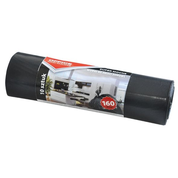 Saci menaj super rezistenti 160L, 90 x 110cm, 32 microni, 10 buc/rola, Office Products - negri