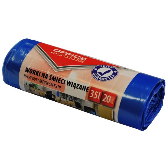 Saci menaj premium 35L, 50 x 65cm, 13 microni, 20buc/rola, Office Products - albastri