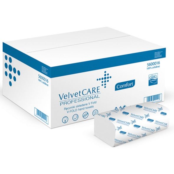 Servetele ZZ hartie alba, 25x23cm, 2 straturi, 150buc/pachet, 20pachete/cutie, VELVET Professional